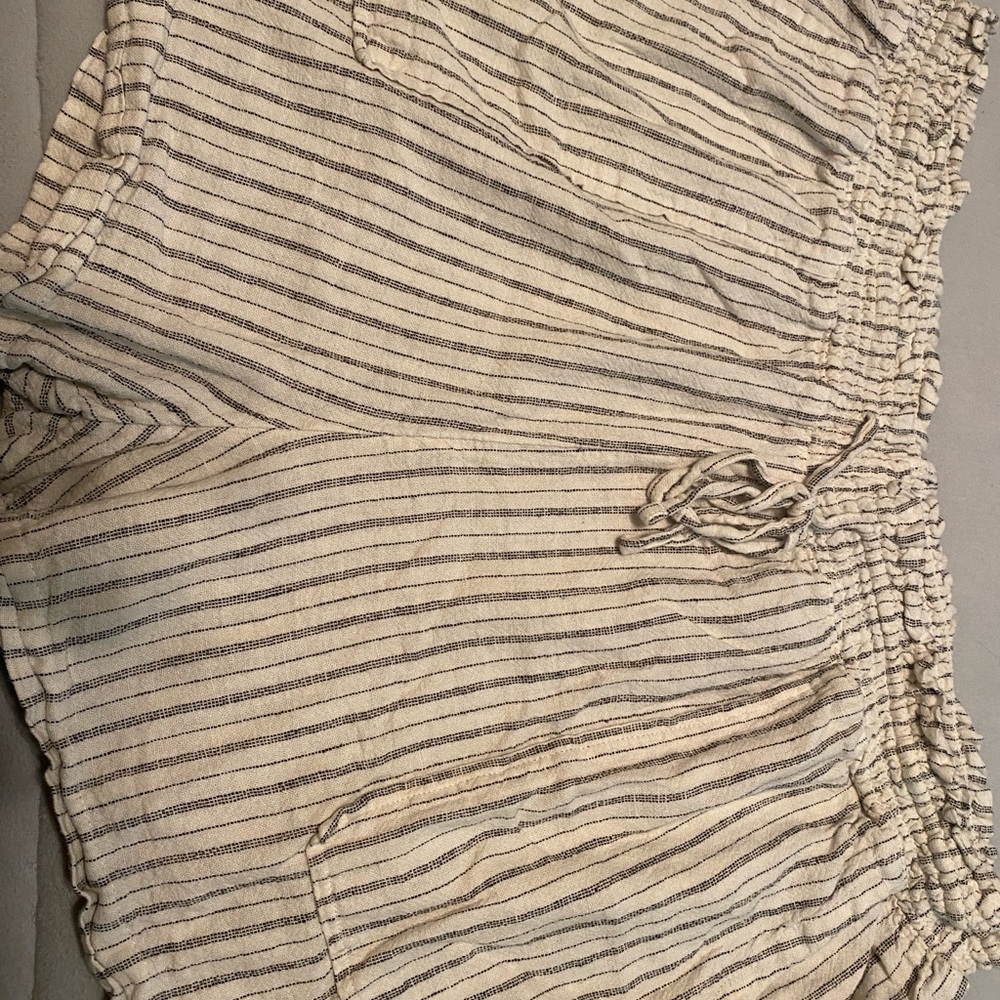 Time and Tru Black and White Striped Shorts